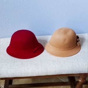Women Vintage Wool Round Cap Hat bundle